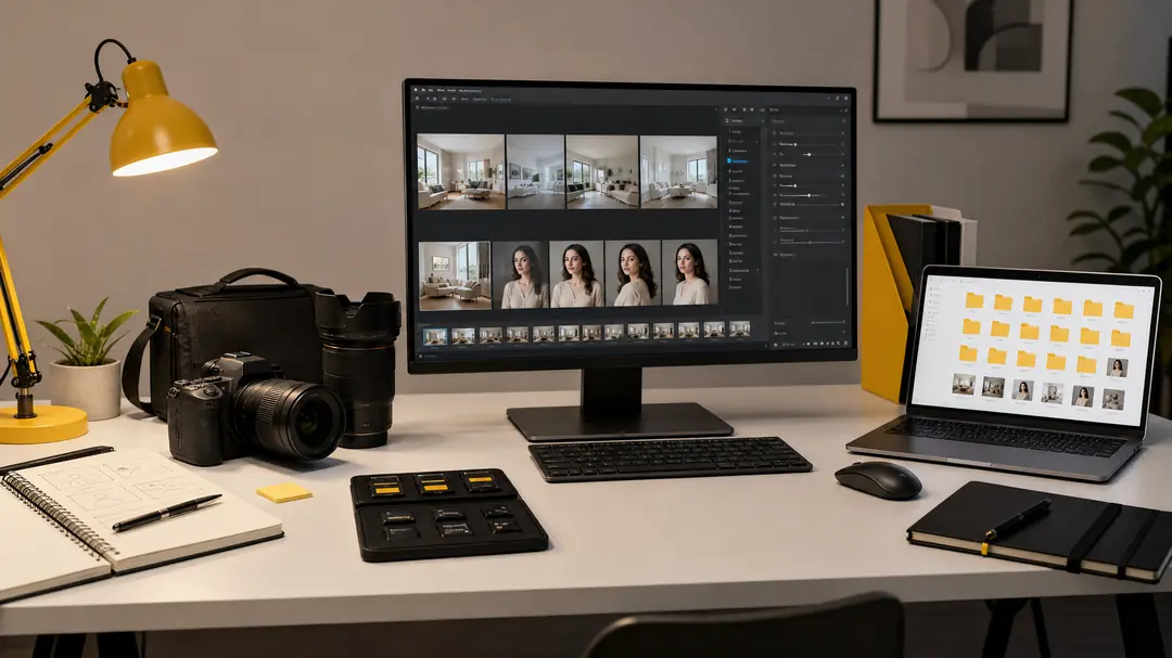 Original Bachmeijer visual study for the Magazine guide “From Brief to Final Files: What Happens in a Professional Photo and Video Production”, covering property media and professional portraits in Singapore and Johor Bahru.